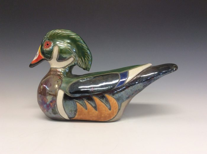 Wood Duck Raku